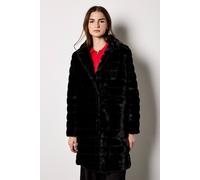 Apricot Faux Fur Panel Jacket In Black Black 16