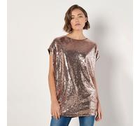 Apricot Flat Sequin Cocoon Top BROWN SIZE 10