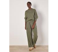 Flecked Knit Chunky Jumper Apricot Khaki 18