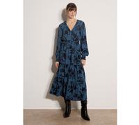 Apricot Floral Button Detail Dress BURGUNDY 2XL