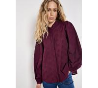 Apricot Floral Embroidered Shirt In Burgundy Burgundy