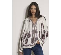 Apricot Women's Floral Leaf Embroidered Blouse in Cream | Size: 10 Apricot Cream 10