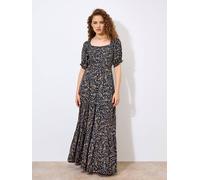 Apricot Floral Paisley Milkmaid Maxi Dress In Navy Navy
