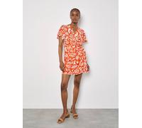 Apricot Women's Floral Paisley Wrap Mini Dress in Orange | Size: 8 Apricot Orange 8