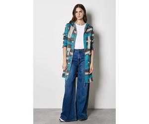 Apricot Geometric Knitted Zip-Down Cardigan In Dark Grey Dark Grey 14