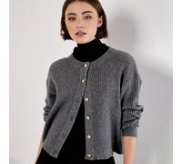 Apricot Gold Button Knitted Cardigan GREY 2XL