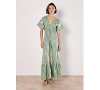 Apricot Gold Foil Floral Maxi Dress In Mint Mint 10