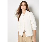 Apricot Hammered Buttons Cardigan, White, Size Xl, Women White