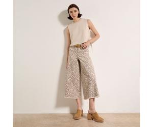 Apricot Ikat Giana 2 Pocket Wide Leg Jeans STONE 26 WAIST