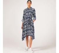 Apricot Ikat Print Hanky Hem Dress with Belt GREEN SIZE 10