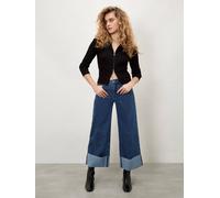 Apricot Ikeda Wide Leg Cropped Jeans In Blue Blue 30