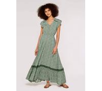 Apricot Irregular Dot Crochet Maxi Dress In Green Green 14