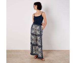 Apricot Kimono Scarf Print Flare Trousers BLACK SIZE 10