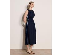 Apricot Knitted Crochet Trimsmock Detail Midi Dress, Blue, Size M, Women Blue