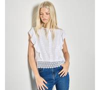Apricot Lace Trim Frill Edge Top PINK 2XL