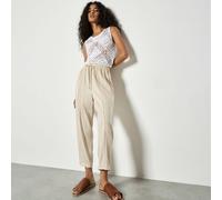 Apricot Ladder Lace Insert Tapered Trousers NAVY 2XL