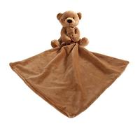 Apricot Lamb Bear Blanket Cute Comforter Soft Loveys for Baby Boy and Girl, Security Blanket for Babies, Infant and Toddlers, Brown 13.8 Inches