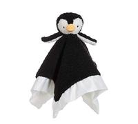 Apricot Lamb Comforter Blanket Security Blanket Black Penguin Infant Nursery Character Blanket for Newborn Baby Doll Blanket(14 Inches)
