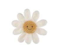 Apricot Lamb Daisy Rattle Soft Baby Rattle for Boys and Girls, Plush Stuffed Animal Rattle Toy Lovey for The Newborn, 0-3 Months, 0-6 Months and Above(White)