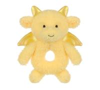 Apricot Lamb Dragon Rattle Soft Baby Rattle for Boys and Girls, Plush Stuffed Animal Rattle Toy Lovey for The Newborn, 0-3 Months, 0-6 Months and Above, 6.7 Inches (Yellow)