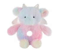 Apricot Lamb Dragon Soft Baby Rattle for Boys and Girls, Plush Stuffed Animal Rattle Toy Lovey for The Newborn, 0-3 Months, 0-6 Months and Above, Colorful