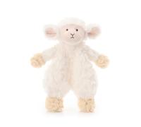 Apricot Lamb Flower Lamb Cute Comforter Plush Security Blanket for Baby Boy and Girl, Cuddly Lovey for Infant and Toddlers, White 10 Inches