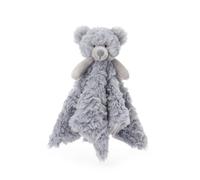 Apricot Lamb Grey Flower Bear Cute Comforter Plush Security Blanket for Baby Boy and Girl, Cuddly Lovey for Infant and Toddlers, Grey 14x14 Inches