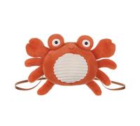 Apricot Lamb Happy Crab Shoulder Bag Shaped Crossbody Plush Shoulder Bag for Kids, Teen Girls Boys, Fashion Plushies Handbags, Stuffed Animal Purse, Orange