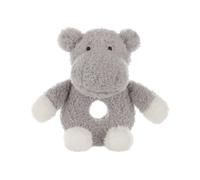 Apricot Lamb Hippo Soft Baby Rattle Plushies for Boys and Girls, Plush Stuffed Animal Rattle Toy Lovey for The Newborn, 0-3 Months, 0-6 Months and Above, 6.7 Inches (Grey)
