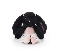 Apricot Lamb Personalized Black Ballet Rabbit Bunny Plushies Stuffed Animals for Baby Girl and Boy, Custom Soft Cute Plush Toys for Kids, 6.5 Inches