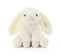 Apricot Lamb Personalized Cream White Bunny Rabbit Plushies Stuffed Animals for Baby Girl and Boy, Custom Soft Cute Plush Toys for Kids