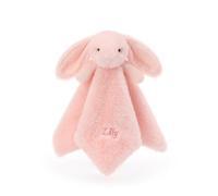 Apricot Lamb Personalized Pink Bunny Rabbit Baby Comforter Security Blanket Infant Nursery Character Custom Blanket Luxury Snuggler Plush Lovey with Name for Newborn