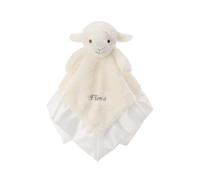 Apricot Lamb Personalized White Lamb Baby Comforter Security Blanket Infant Nursery Character Custom Blanket Luxury Snuggler Plush Lovey with Name for Newborn