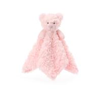 Apricot Lamb Pink Flower Bear Cute Comforter Plush Security Blanket for Baby Boy and Girl, Cuddly Lovey for Infant and Toddlers, Pink 14x14 Inches