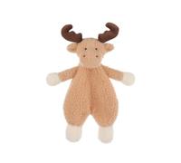 Apricot Lamb Reindeer Blanket Cute Comforter Soft Loveys for Baby Boy and Girl, Security Blanket for Babies, Infant and Toddlers, Brown 9.9 Inches