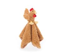 Apricot Lamb Rooster Cute Comforter Plush Security Blanket for Baby Boy and Girl, Cuddly Lovey for Infant and Toddlers, Brown 14x14 Inches