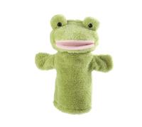 Apricot Lamb Soft Green Frog Plush Hand Puppet with Movable Mouth, Perfect for Storytelling, Teaching, Preschool, 10"