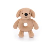 Apricot Lamb Soft Taupe Labrador Baby Rattle Plushies for The Newborn, Stuffed Animal Rattle Plush Toy Lovey for Boys and Girls, 0-3 Months, 0-6 Months and Above, Dog Puppy 5.5 Inches (Taupe)