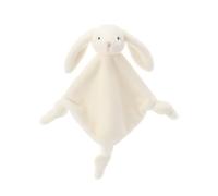 Apricot Lamb Square Bunny Rabbit Cute Comforter Plush Security Blanket for Baby Boy and Girl, Cuddly Lovey for Infant and Toddlers, White 13 Inches