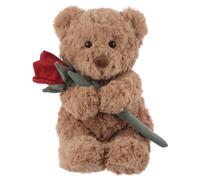Apricot Lamb Sweet Brown Teddy Bear with Flower Plush Stuffed Animals for Kids, Soft Cute Plushies Toys for Baby Girl and Boy, Fluffy Sweet Brown Teddy Bear with Flower