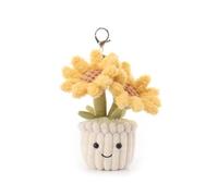 Apricot Lamb Yellow Sunflower Stuffed Plush Keychain, Soft Plushies Cute Keychain Toys for Kids' Bag, Backpack, Purse, Yellow 6 Inches