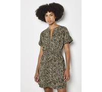 Apricot Women's Leopard Print Zip-Down Mini Dress in Khaki | Size: 8 Apricot Khaki 8