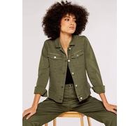 Apricot Women's Lightweight Denim Jacket in Khaki | Size: 8 Apricot Khaki 8