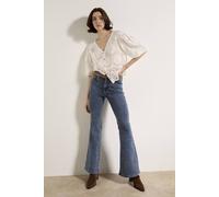 Apricot Women's Lulu Cotton Flare Jeans in Blue | Size: 26