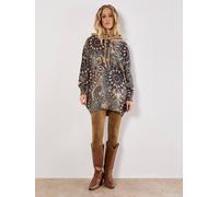 Apricot Mandala Hooded Tunic Jumper In Teal Teal 10