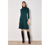 Apricot Mock Neck Knitted Mini Dress In Green Green 18