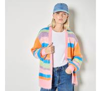 Apricot Multicolour Stripe Cardigan PINK LARGE