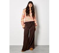Apricot Women's Multicoloured Stripe Soft Jumper in Yellow | Size: 12 Apricot Yellow 12