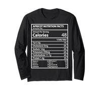 Apricot Nutrition Facts Funny Minimal Label Design Long Sleeve T-Shirt
