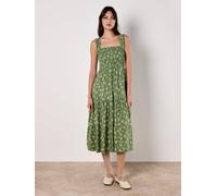 Apricot Orchid Smock Tiered Midi Dress, Green, Size L, Women Green